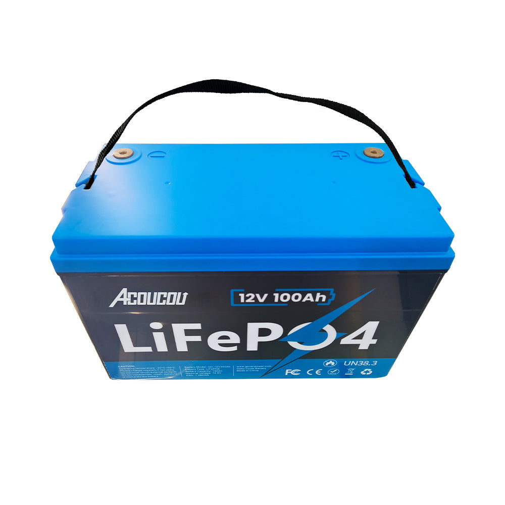 Acoucou Waterproof 12V100Ah LiFePO4 Battery
