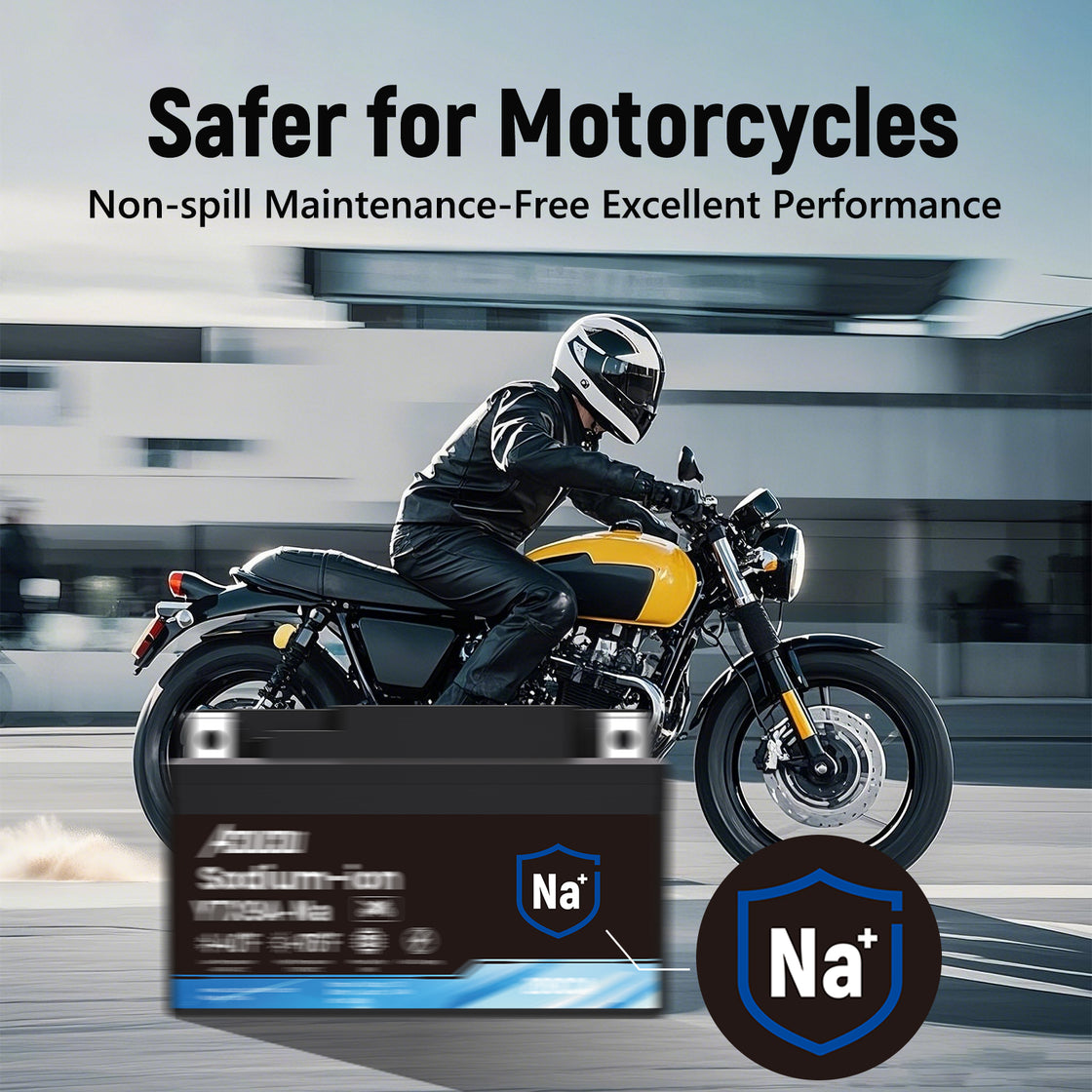 Acoucou YTX9 BS YTX9A-BS Motorcycle Battery, YTX9-BS12V 4.25Ah Sodium-Ion Battery, 250CCA, For Motorcycles, ATV, Lawn Mowers, Tractors