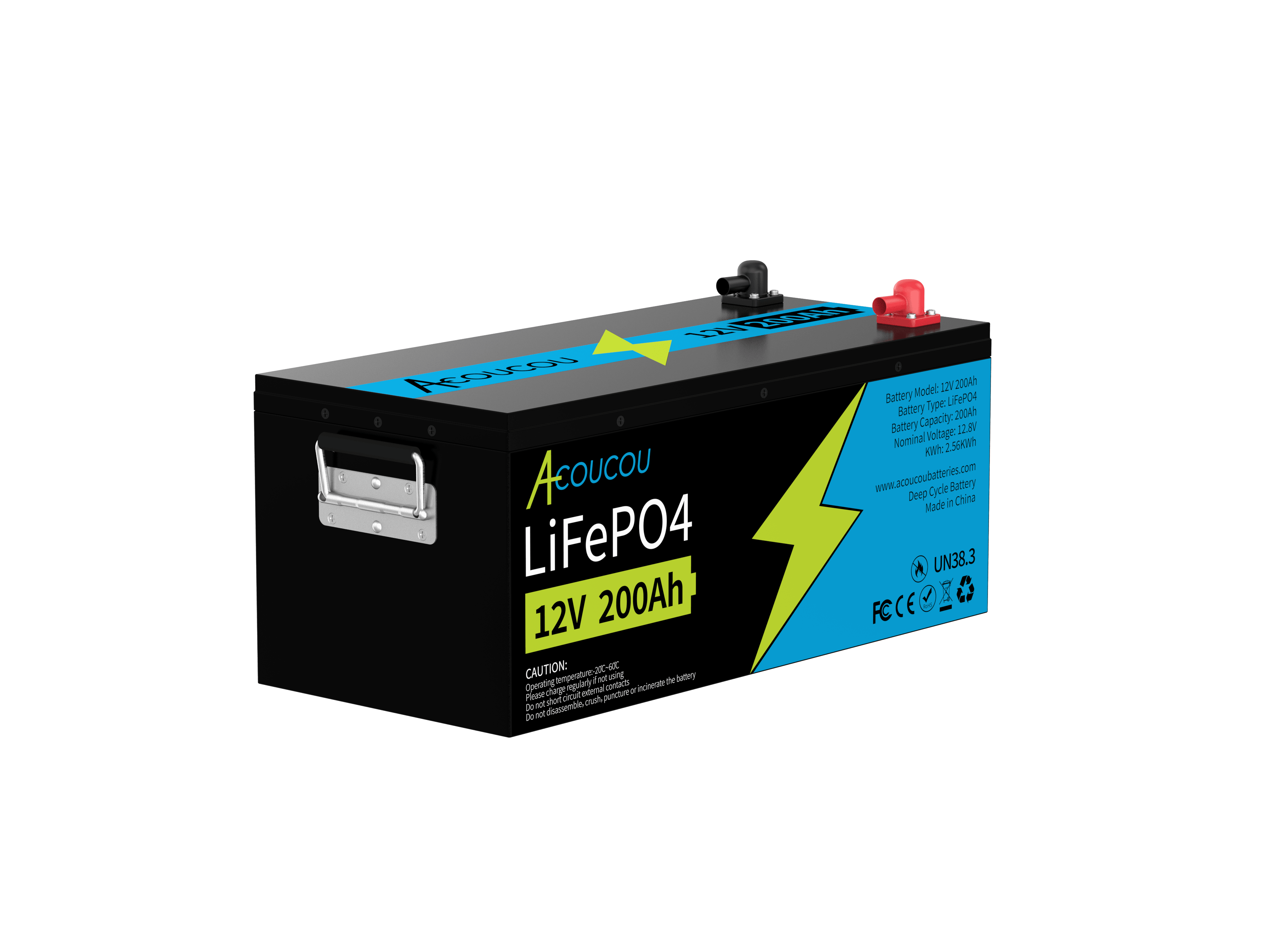 Acoucou MaxOne 12V 200Ah Bluetooth Lithium LiFePO4 Deep Cycle Battery,RV Marine Motor Golfcart Battery - Acoucoubatteries